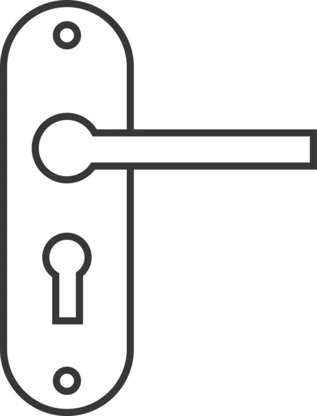 Прикраса Двері Важіль Двері Значок Контурному Стилі — стоковий вектор
