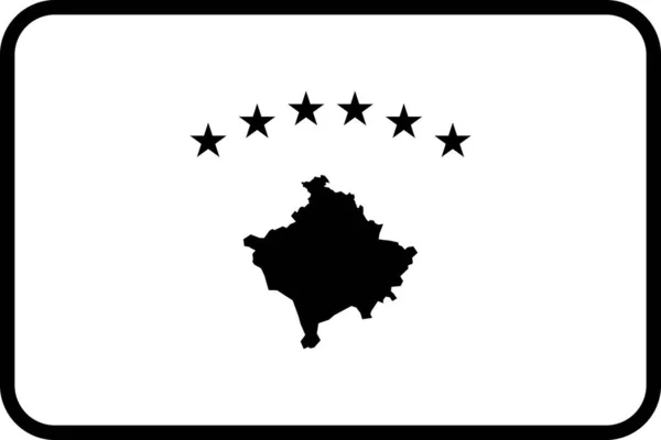 Icona Bandiera Europea Paese Stile Contorno — Vettoriale Stock