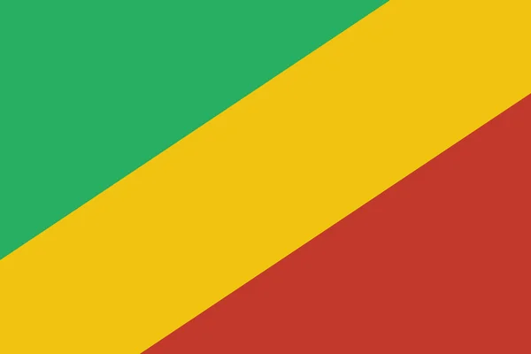 Icône Drapeau Pays Congo Dans Style Plat — Image vectorielle