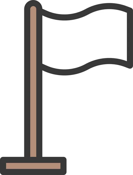 Значок Капітуляції Армійського Прапора Стилі Заповненої Лінії — стоковий вектор