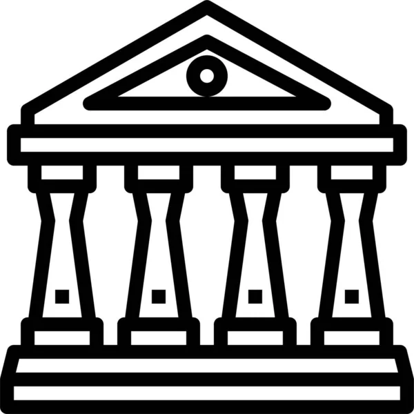 Budova Soudu Soudce Ikona Kultuře Komunity Kategorie — Stockový vektor