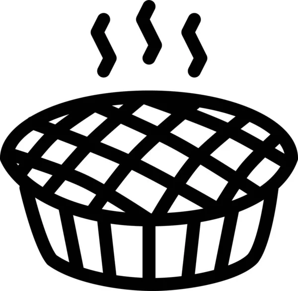 Kuchen Preiselbeere Dessert Symbol Umriss Stil — Stockvektor