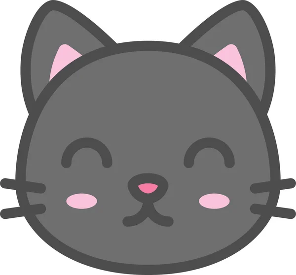 Avatar Gato Lindo Icono Filledoutline Estilo — Vector de stock