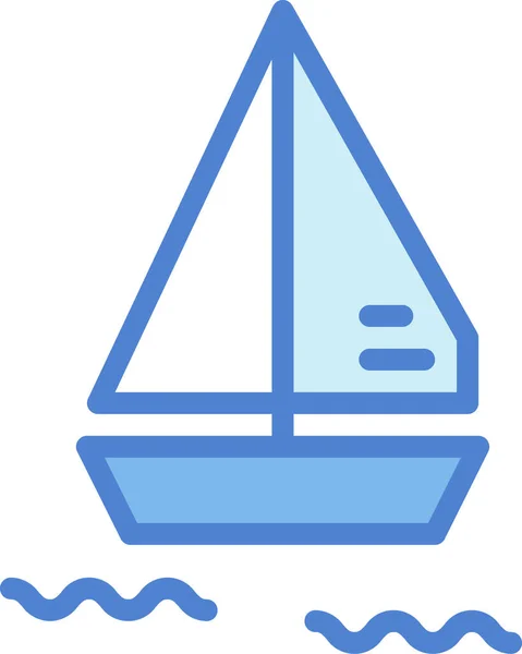 Barco Vela Icono Del Barco — Vector de stock