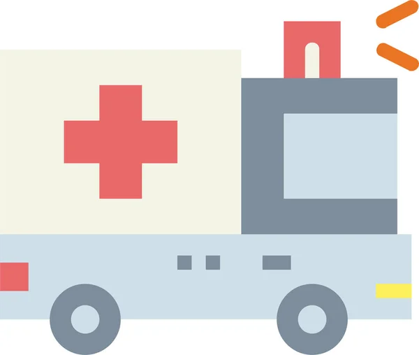 Ambulans Acil Tıbbi Simgesi Düz Stil — Stok Vektör