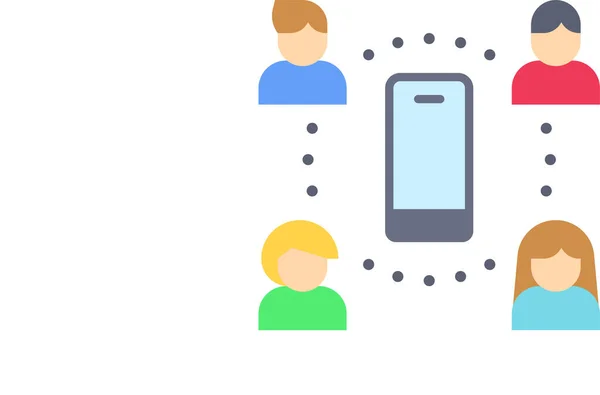 Kommunikationsgruppe Mobile Ikone — Stockvektor