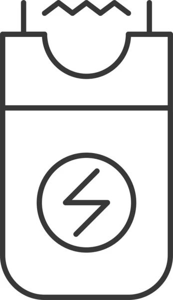 Значок Електричного Електрошоку Зброї Офіцер Контурному Стилі — стоковий вектор