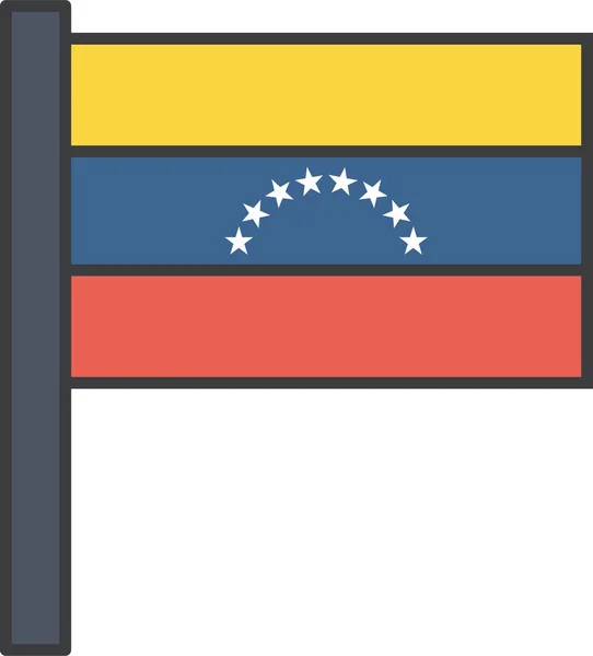 Bandera Del País Venezuela Icono Estilo Filledoutline — Archivo Imágenes Vectoriales