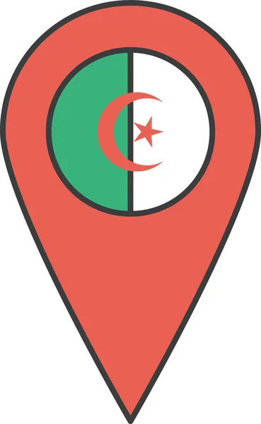 African Algeria Algerian Icon Filledoutline Style — Stock Vector