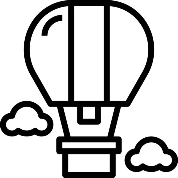 Icône Chaude Ballon Air Dans Style Contour — Image vectorielle