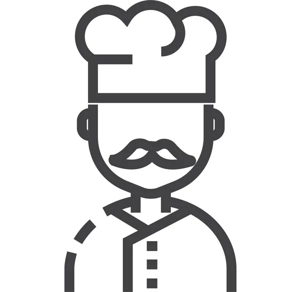 Chef Cocina Icono Cocina Estilo Del Esquema — Vector de stock