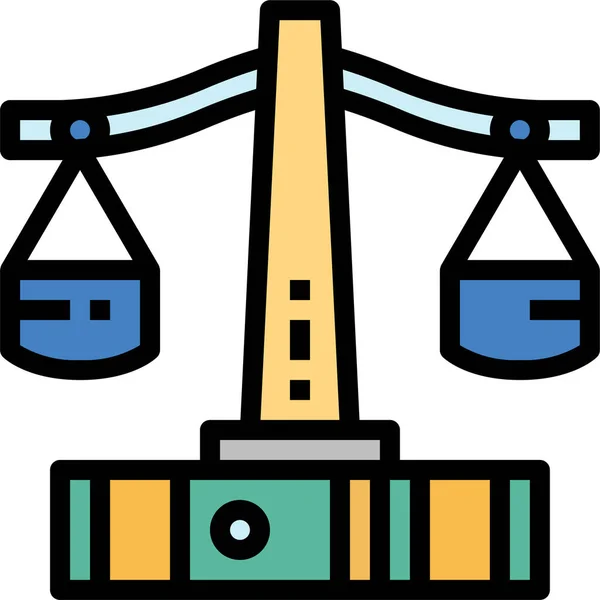 Balance Judge Justice Icon Filledoutline Style — 스톡 벡터