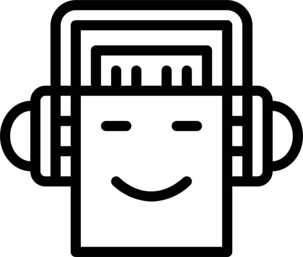 Iconos Auriculares Electrónicos Audio Estilo Esquema — Vector de stock