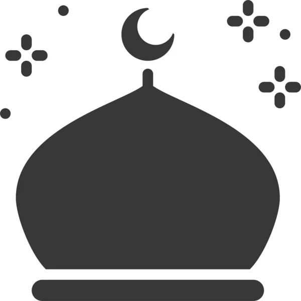 Abrahamic Islam Masjid Icon Solid Style — Stock Vector