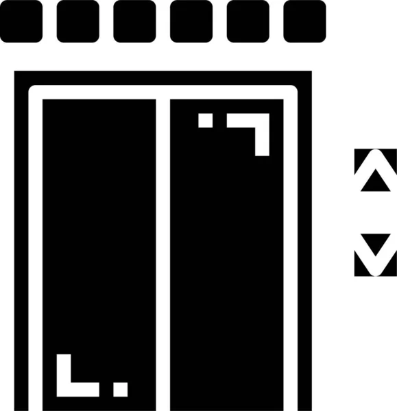 Дверний Ліфт Значок Нерухомості Суцільному Стилі — стоковий вектор