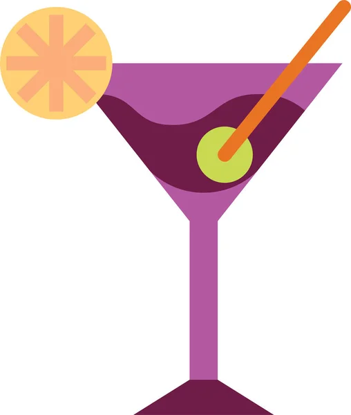 Икона Алкогольного Коктейля Плоском Стиле — стоковый вектор
