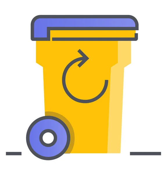 Bin Reciclaje Eliminar Icono Estilo Filledoutline — Vector de stock