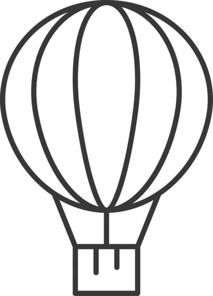 Luchtballon Ballon Hete Lucht Ballon Pictogram Omtrek Stijl — Stockvector