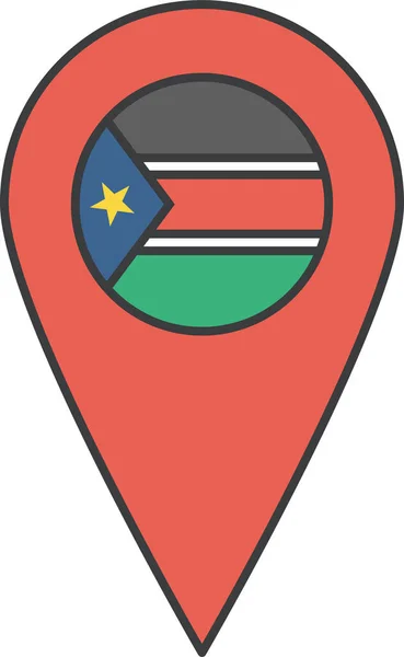 Afrika Land Flagga Ikon Ifylld Skissstil — Stock vektor
