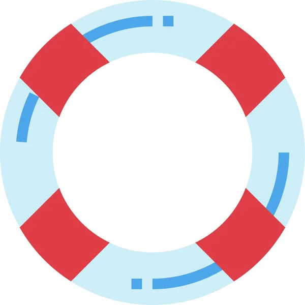 Floating Lifebuoy Lifeguard Icon Flat Style — Stock Vector