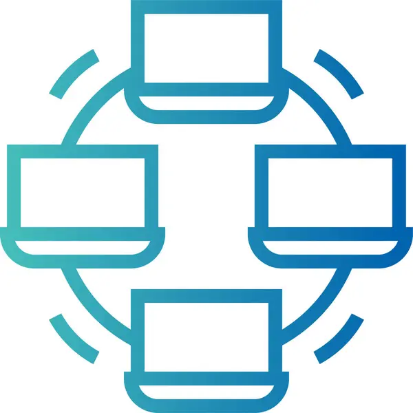 Business Circles Icona Connessione Stile Liscio — Vettoriale Stock