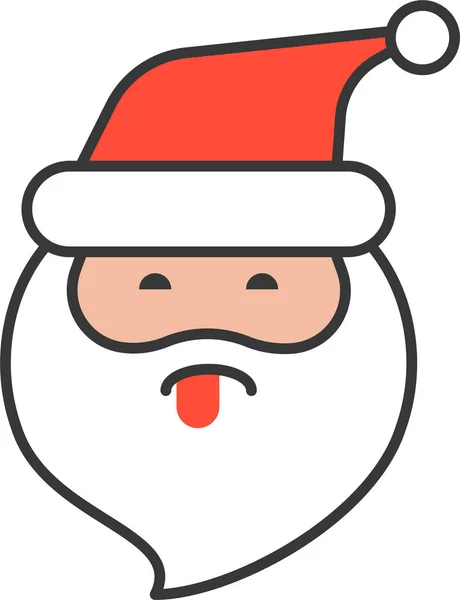 Avartar Emoji Santa Ikonen Fyllig Konturstil — Stock vektor