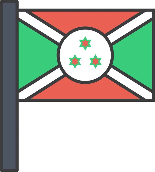 Icono Del País Burundi Africano Estilo Filledoutline — Archivo Imágenes Vectoriales