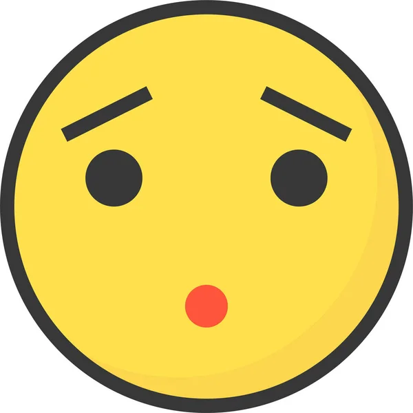 Emoji Emoticon Expression Icon Filledoutline Style — Stockový vektor