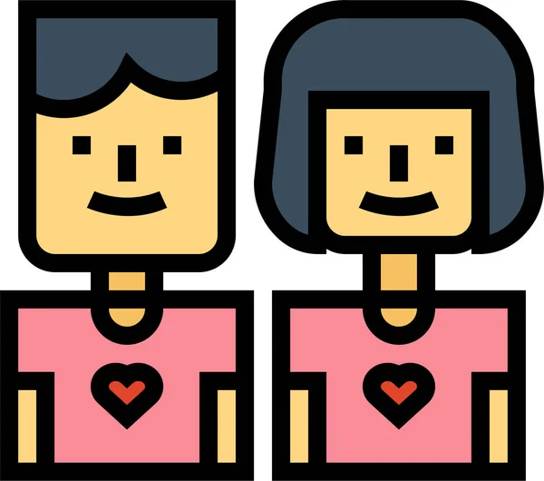 Couple Family Husband Icon Filledoutline Style — 스톡 벡터