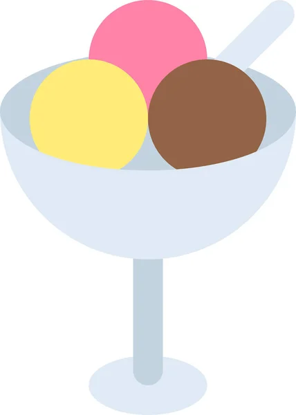 Postre Comida Icono Helado Estilo Plano — Archivo Imágenes Vectoriales