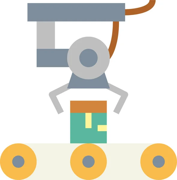 Transportador Industrial Ícone Mecânico Estilo Plano —  Vetores de Stock