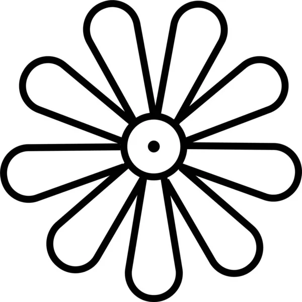 Blütenknospen Kamille Symbol Umrissstil — Stockvektor
