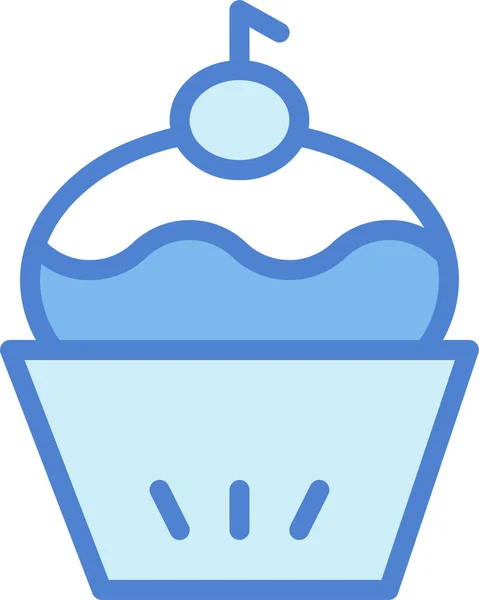 Bäckerei Cupcake Dessert Ikone Filedoutline Stil — Stockvektor