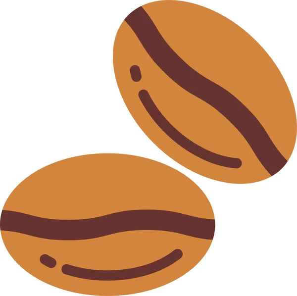 Grano Café Semillas Icono Estilo Plano — Vector de stock