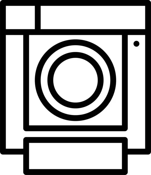 Fotografía Cámara Icono Polaroid Estilo Contorno — Vector de stock