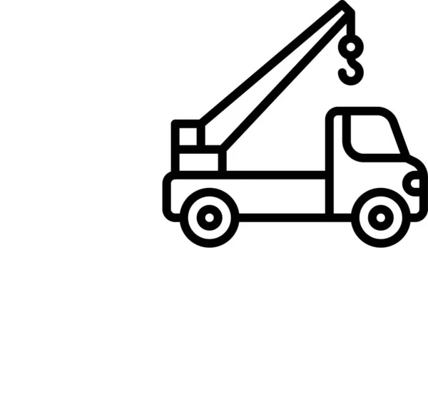 Transport Vehicle Towtruck Icon Outline Style — Stock Vector
