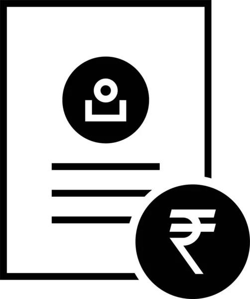 Bankszámla Dokumentum Ikon Szilárd Stílusban — Stock Vector