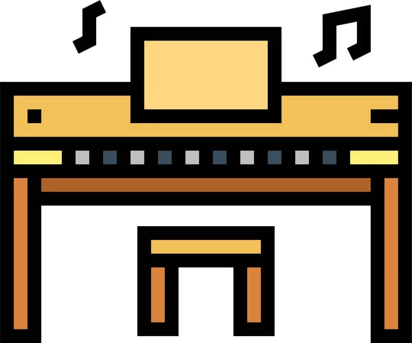 Instrument Toetsenbord Muziek Icoon Filedoutline Stijl — Stockvector