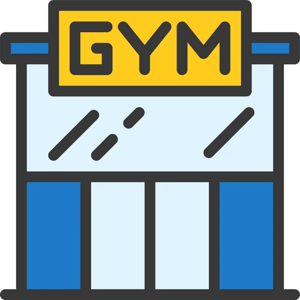 Équipement Fitness Icône Gymnase Dans Style Filledoutline — Image vectorielle