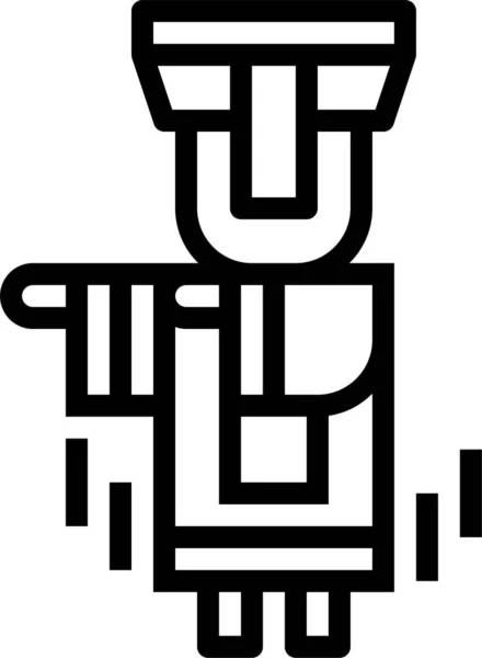 Chinese Ghost Jiangshi Icon Outline Style — 스톡 벡터