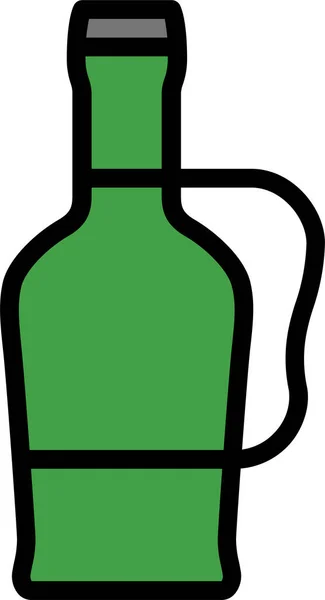 Bier Fles Drank Pictogram Filedoutline Stijl — Stockvector