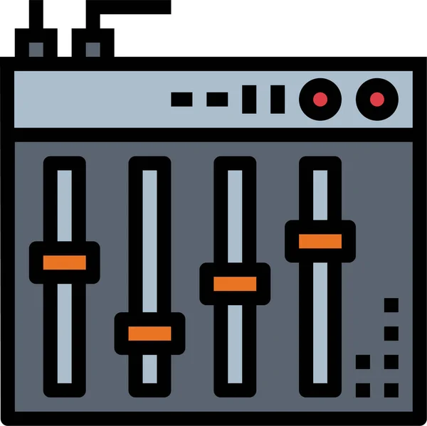 Adjustment Control Levels Icon Filledoutline Style — Stock Vector