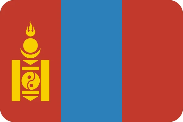 Drapeau Pays Mongolia Icône Dans Style Plat — Image vectorielle