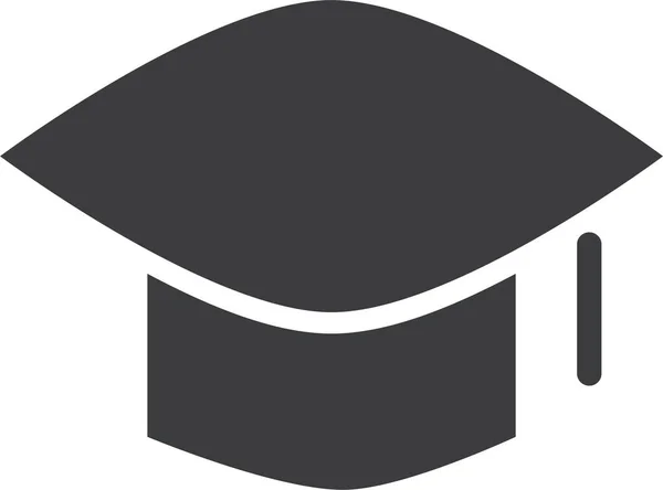 College Degree Graduation Icon Solid Style — Stock Vector