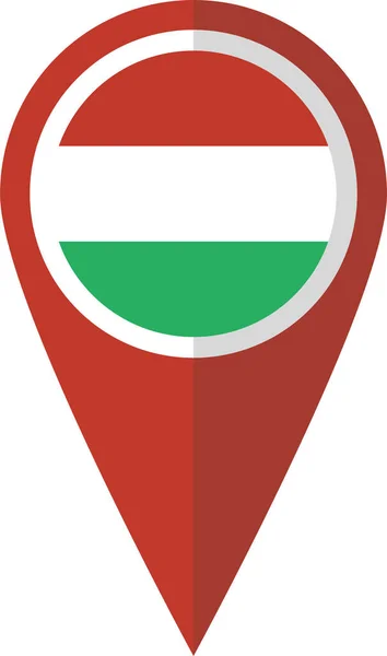 Σημαία Hungary Pin Εικονίδιο Επίπεδο Στυλ — Διανυσματικό Αρχείο