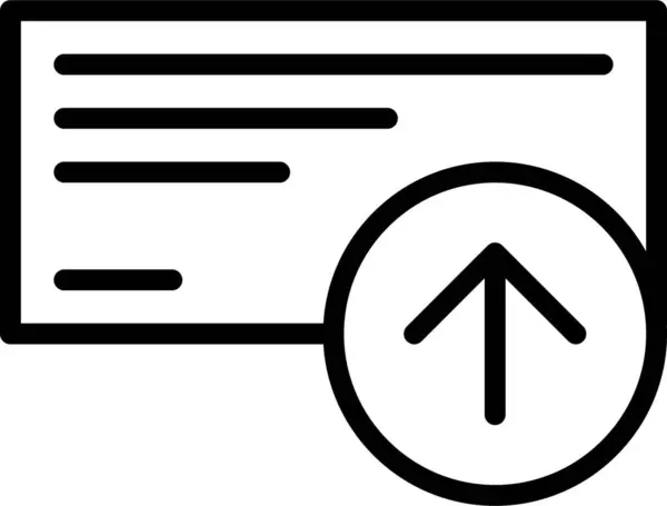 Bankzaken Cheque Pictogram Grote Lijnen Stijl — Stockvector