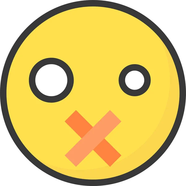 Emoji Emoticon Expression Icon Filledoutline Style — Stockový vektor
