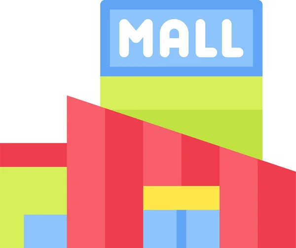 Supermarché Centre Commercial Icône — Image vectorielle