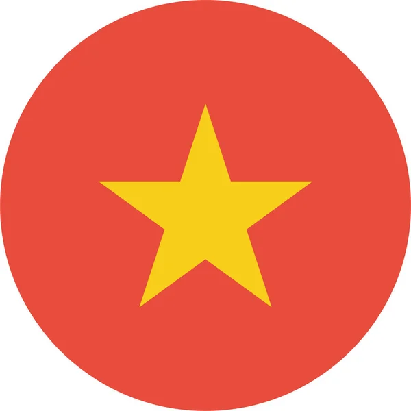 Country Flag Vietnam Icon Flat Style — Stock Vector