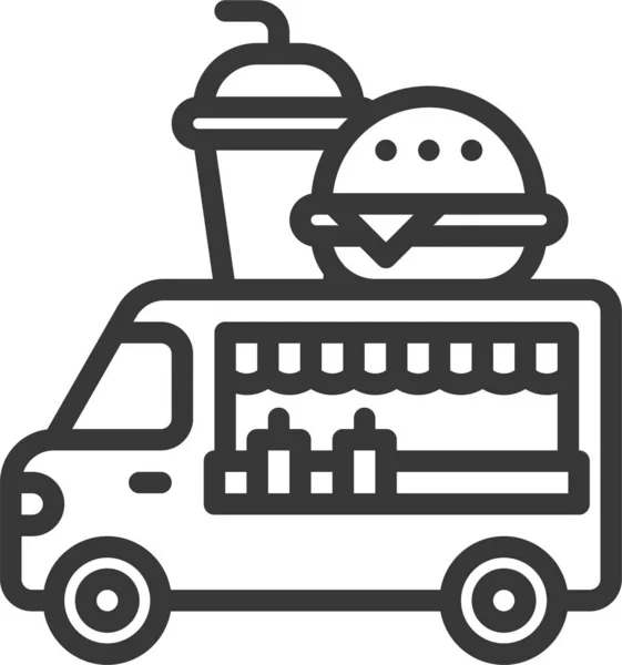 Bebida Comida Rápida Icono Estilo Del Esquema — Vector de stock